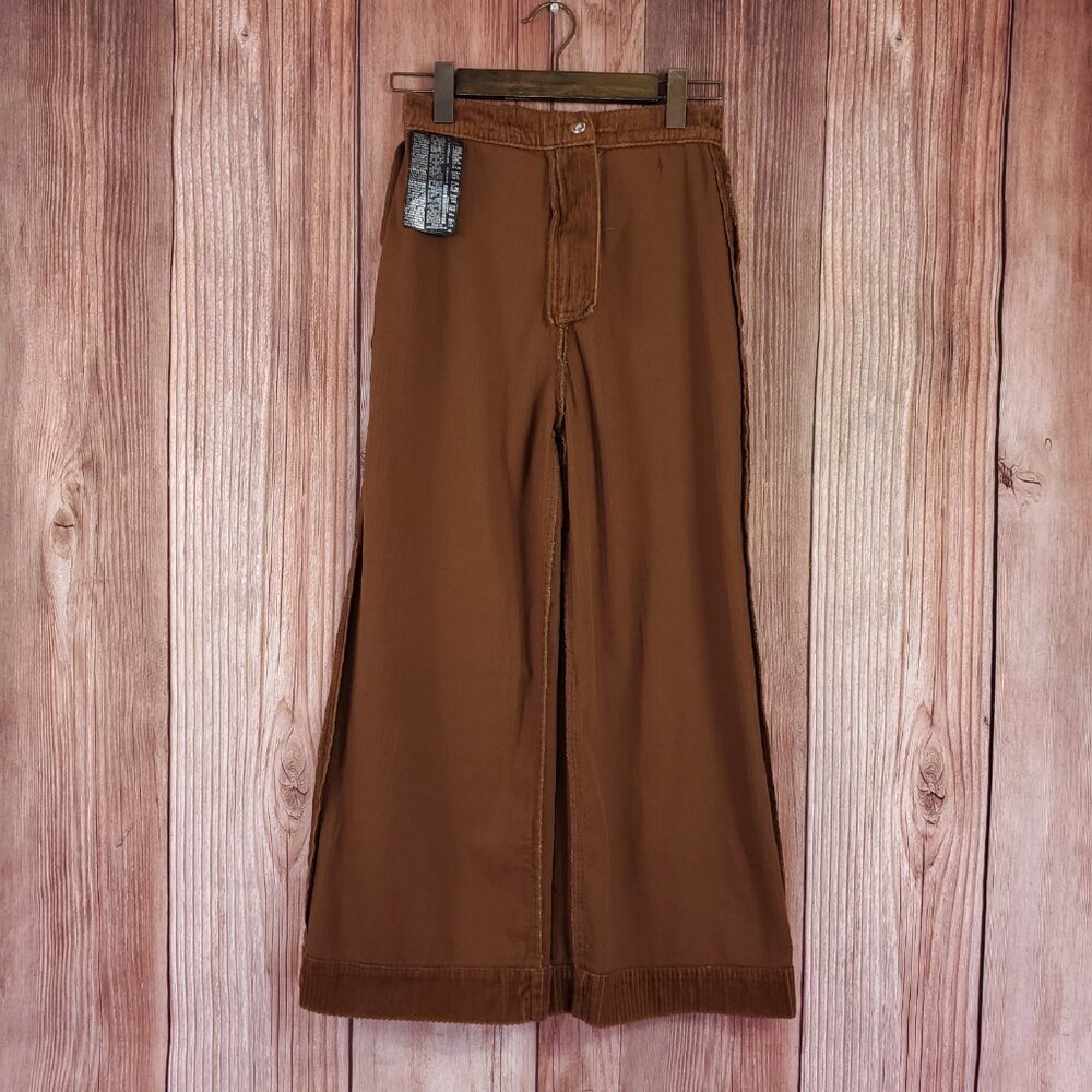 NWT Zara Womens Size 2 The Marine Culotte in Sweet Corduoiry Wide Leg Pants - Picture 3 of 15